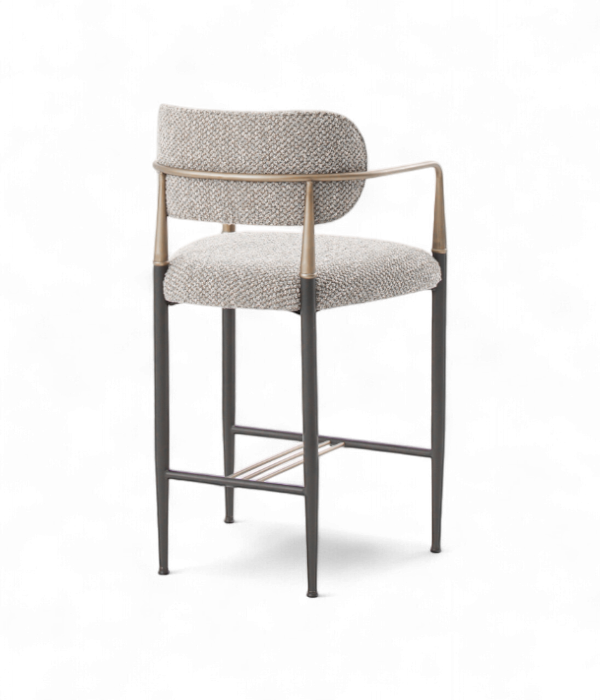 Tabouret de bar Sky gris et doré style minimaliste chic