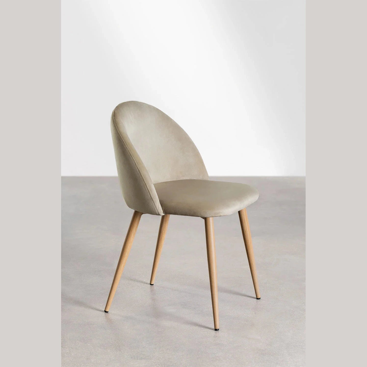 chaise pour HORECA brun blé velours vue de face 