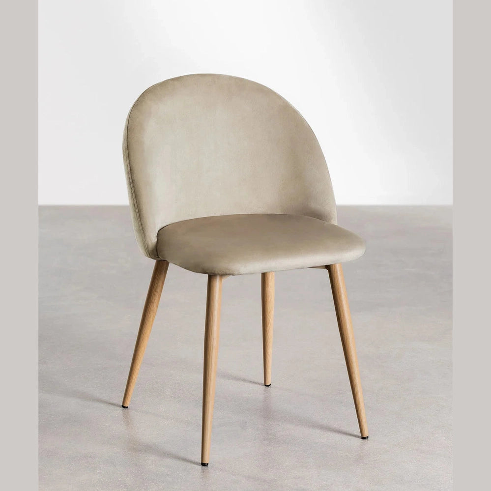 chaise pour HORECA brun blé velours vue de face 