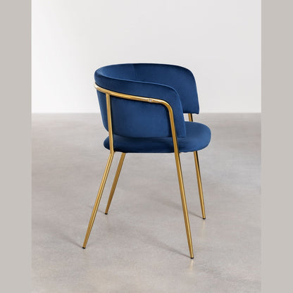 chaise de chr bleu vue de profil 