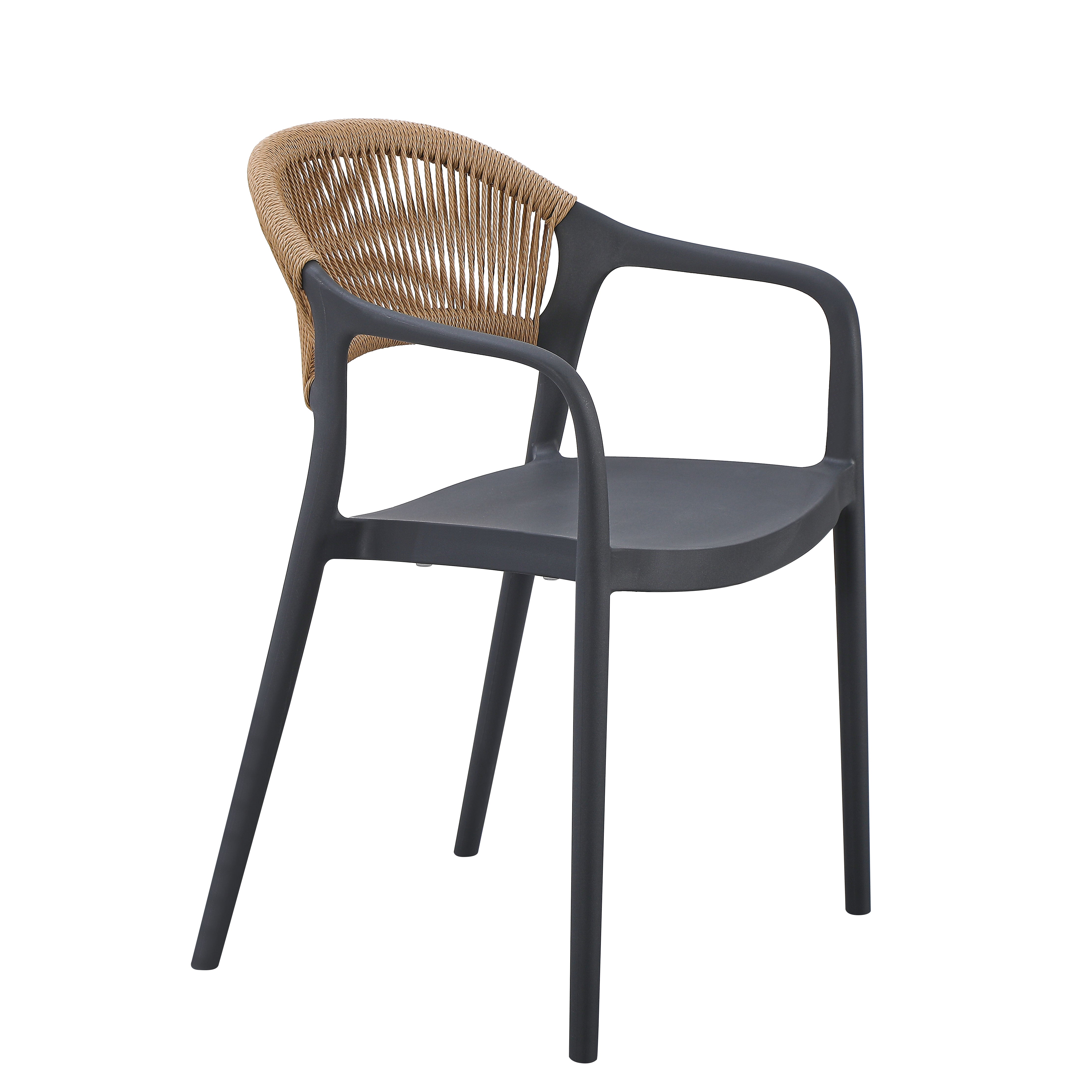 chaise rotterdam noir corde pour extérieur 