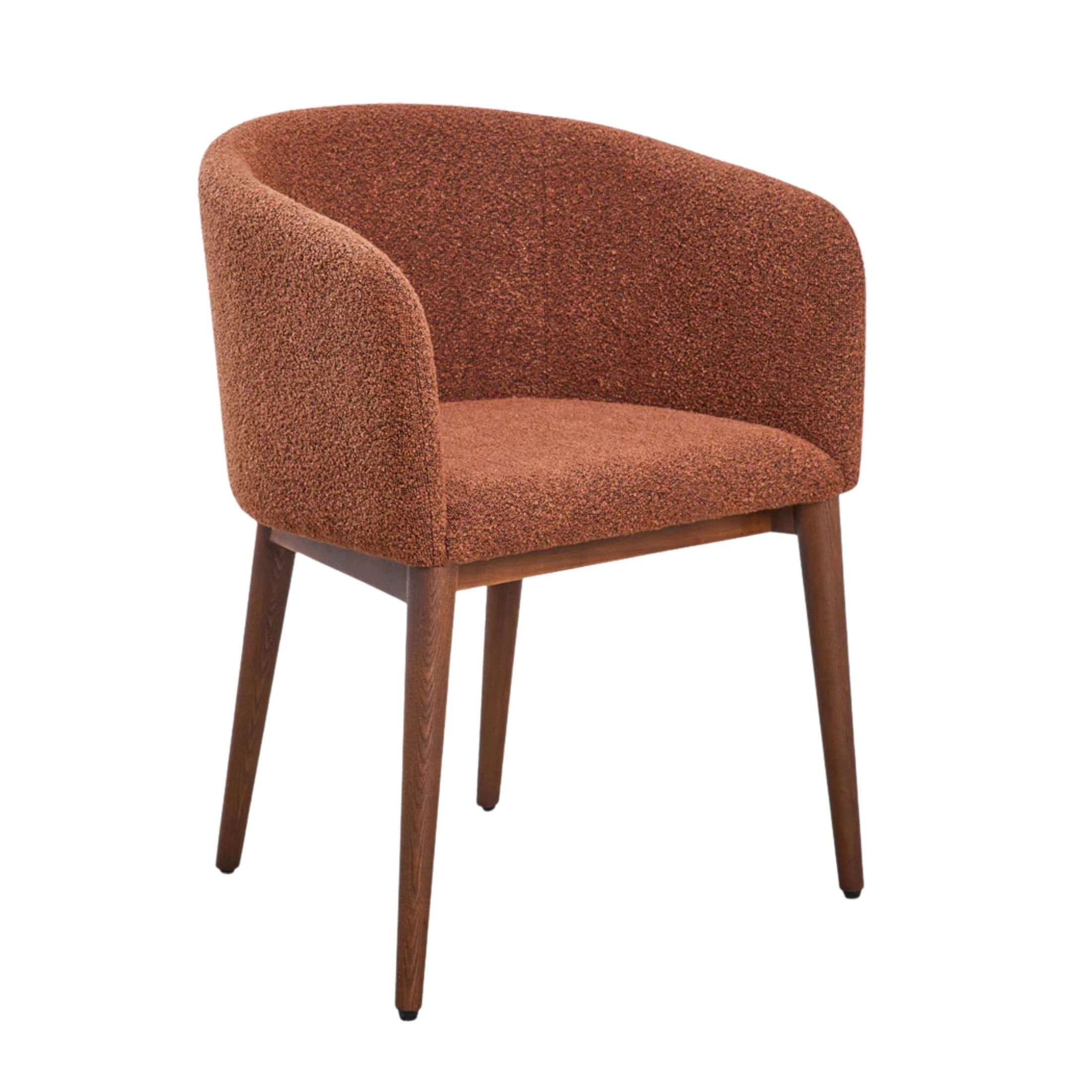 Chaise de salle à manger Bunia rembourrée avec accoudoirs et dossier courbé