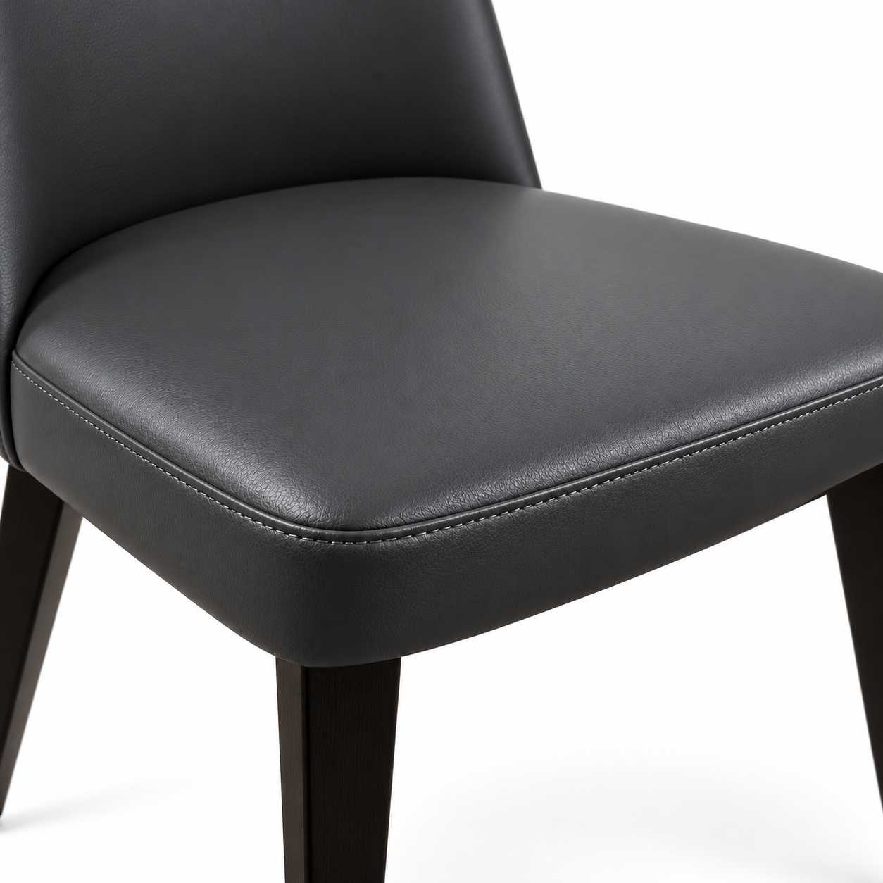 chaise exen gris en similicuir vue de l'assise 