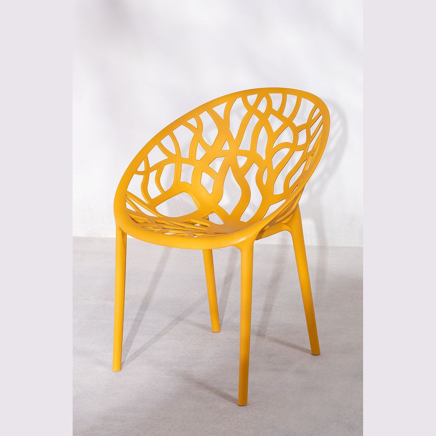 chaise ores pour restaurant terrasse extérieur coloris moutarde empilable 