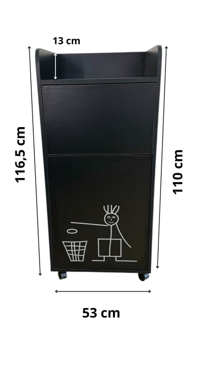Meuble poubelle pour snack, restaurant, fast food Noir