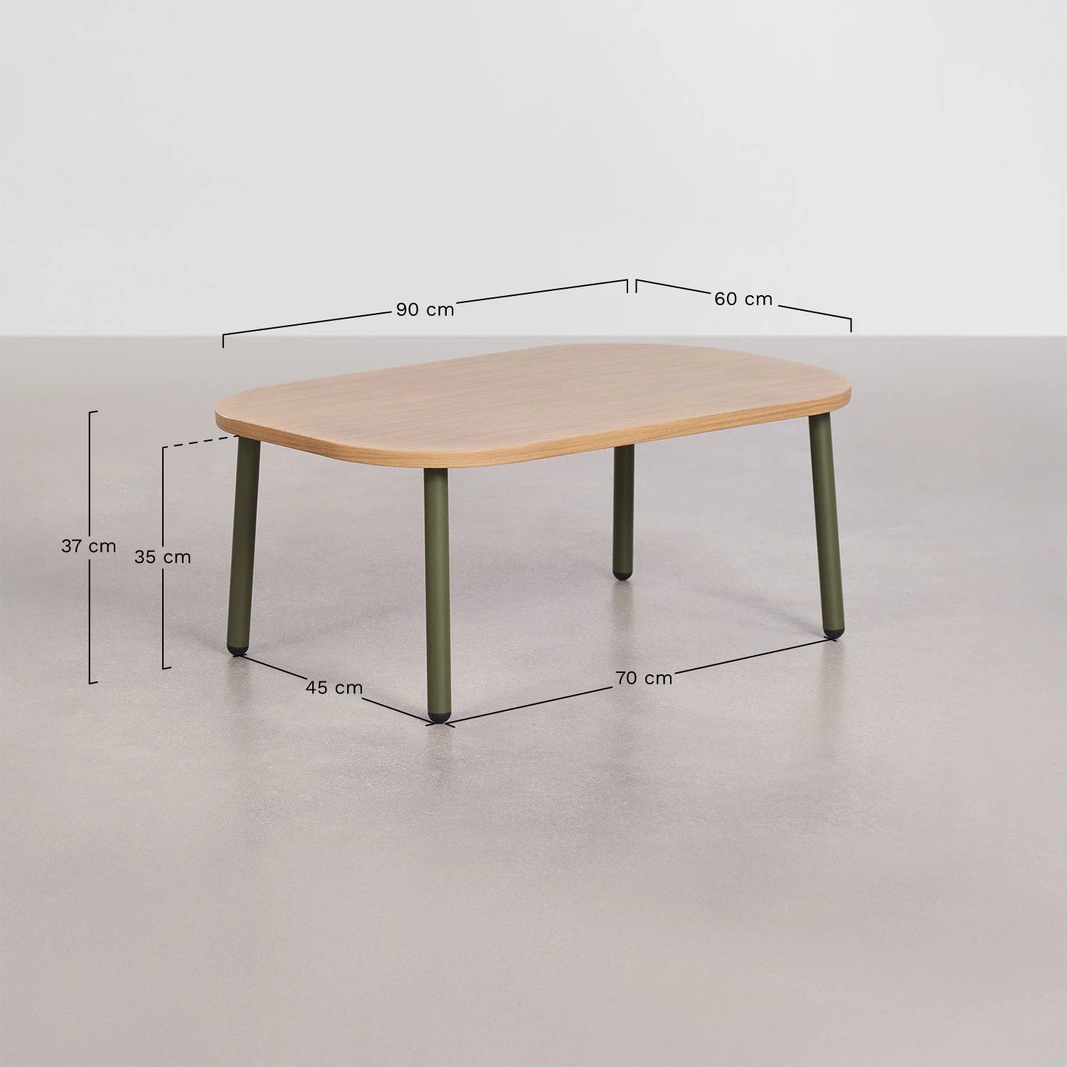 Table basse rectangulaire en acier pour extérieur Riviera Prosofa.