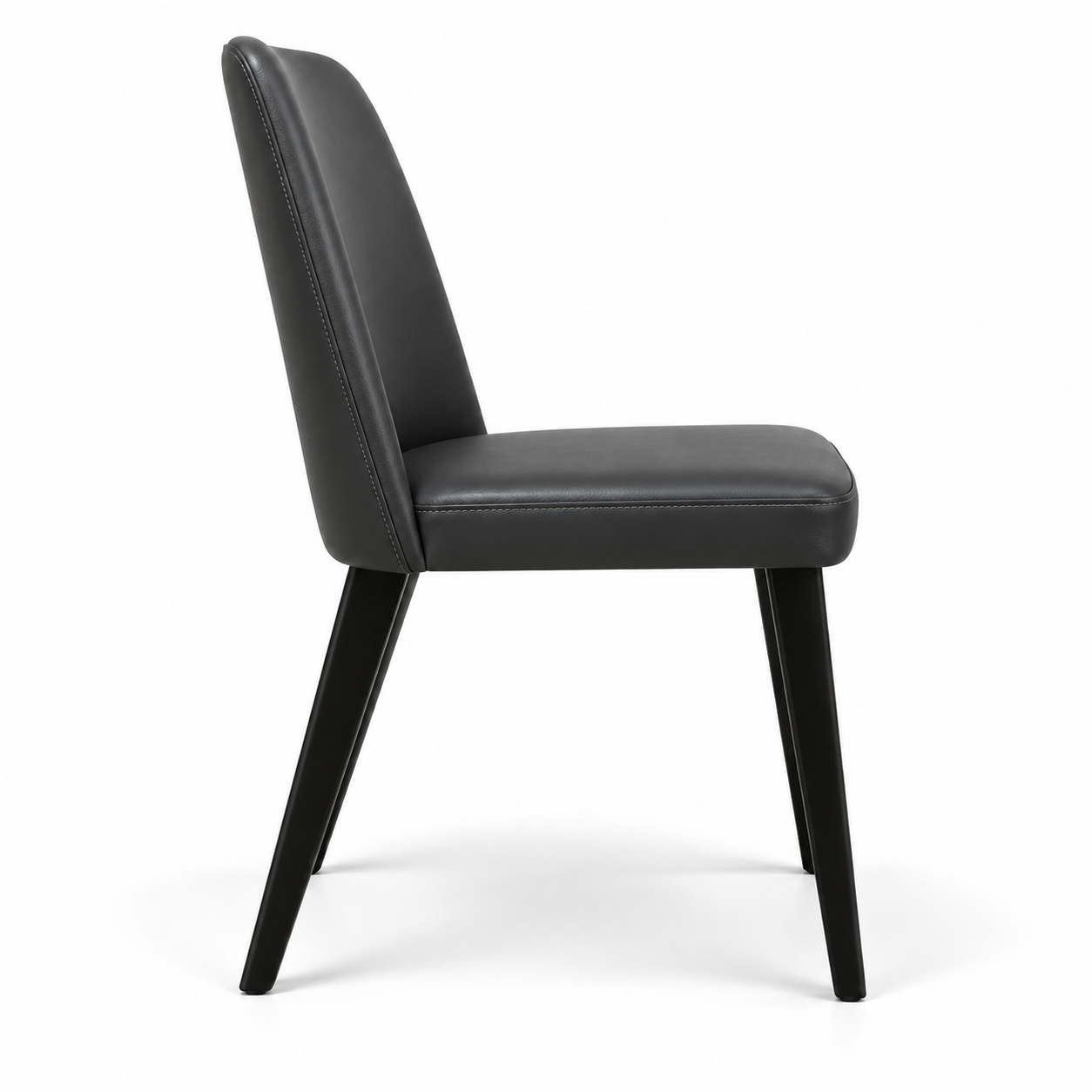 chaise exen similicuir gris pour snack vue de profil