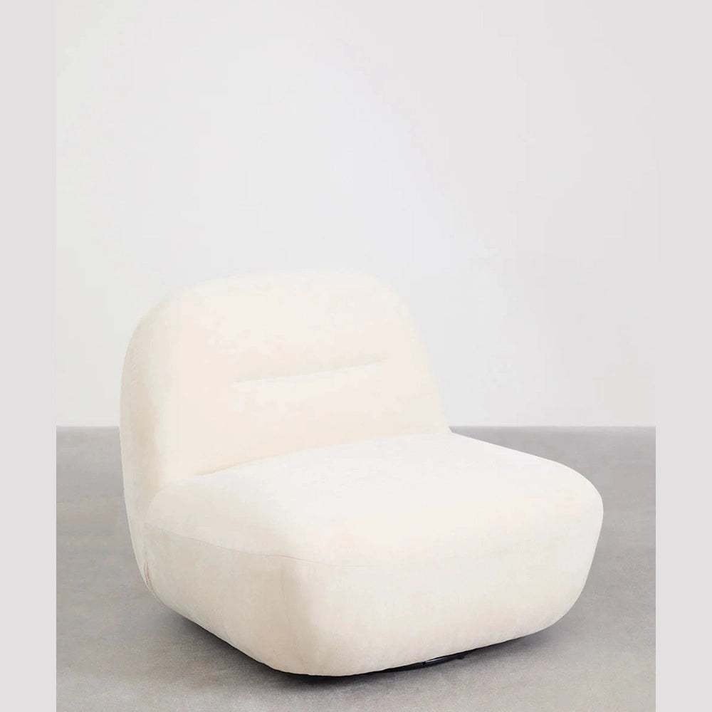 Fauteuil Soren Pivot en tissu chenille avec base pivotante, assise confortable et design contemporain pour salon, hôtel ou restaurant.