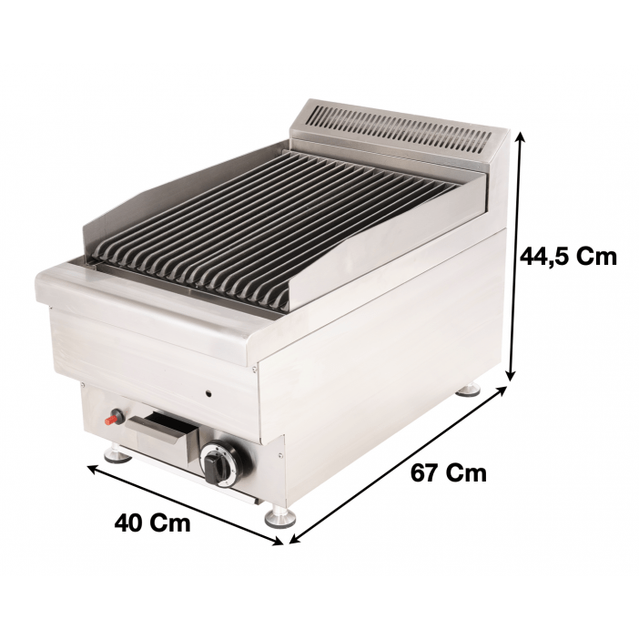 Grill charcoal gaz compact professionnel GCHD400 en inox