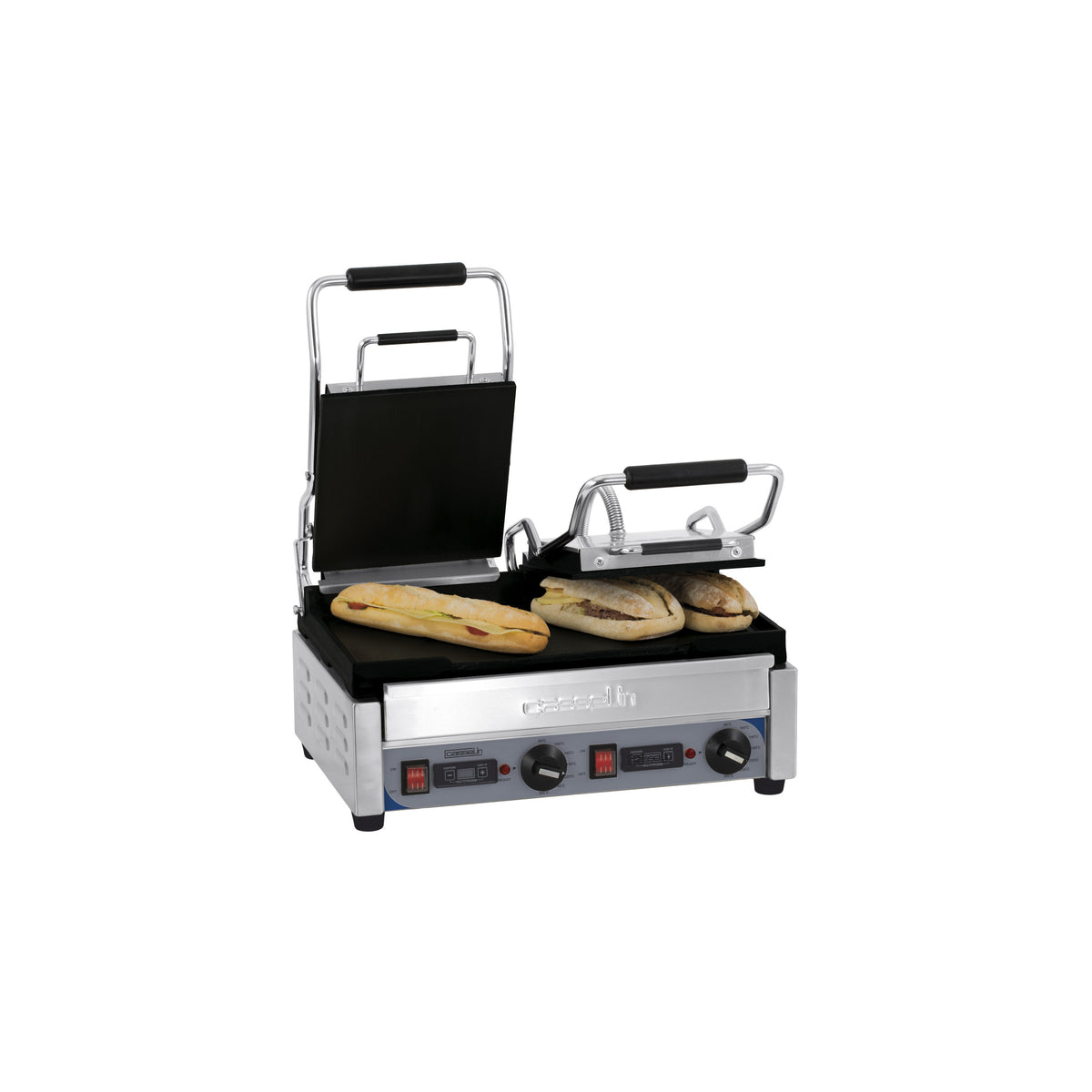 Grill panini double professionnel plaques lisses Casselin Premium CGP2LLPT avec minuteur
