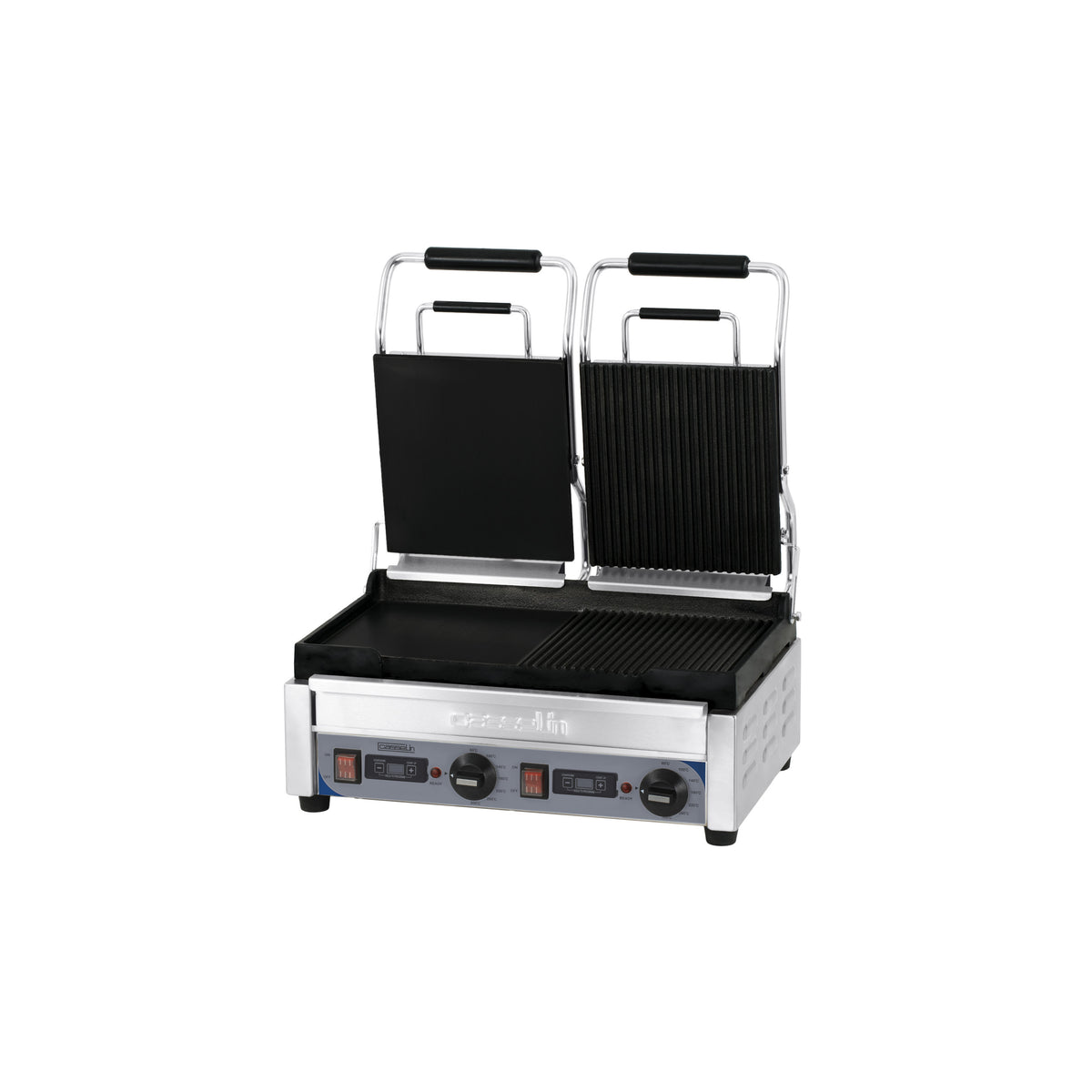 Grill panini double professionnel Casselin Premium mixte rainuré lisse avec minuteur