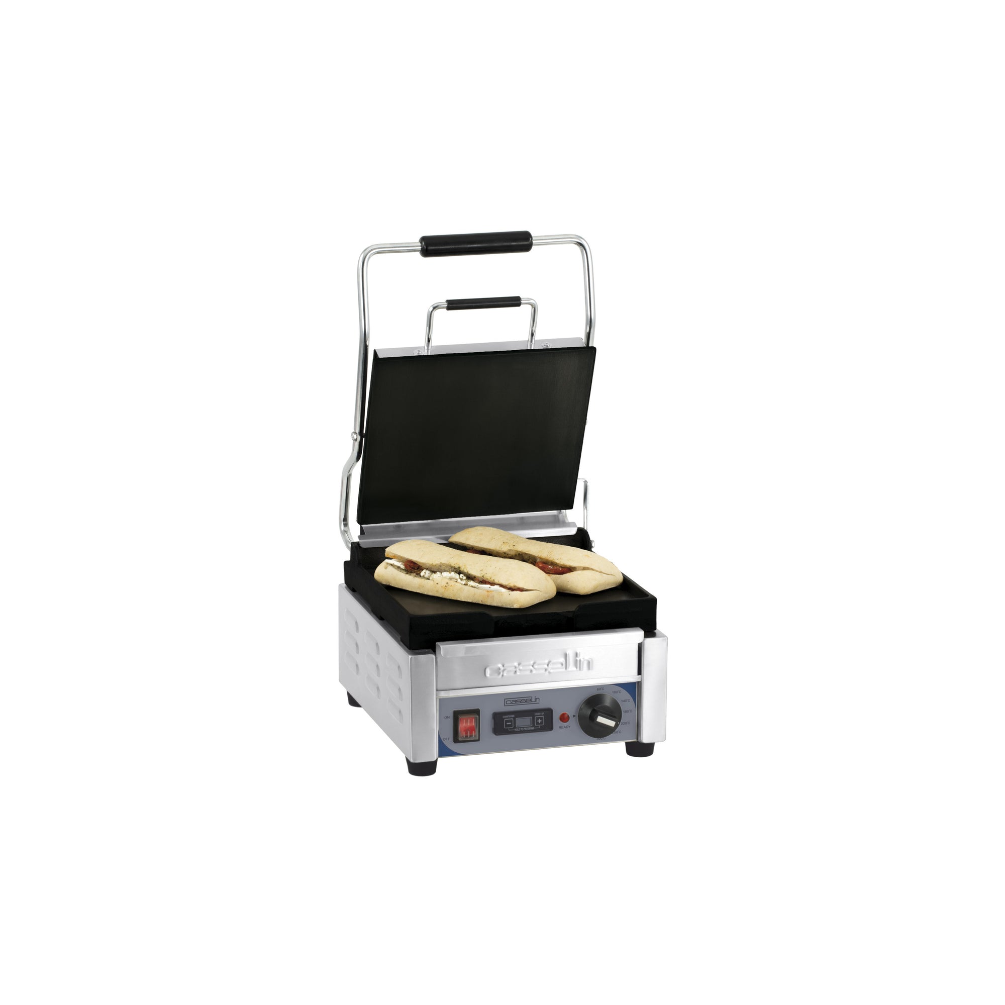Petit grill panini professionnel Casselin CGPLLPPT plaques lisses avec minuteur