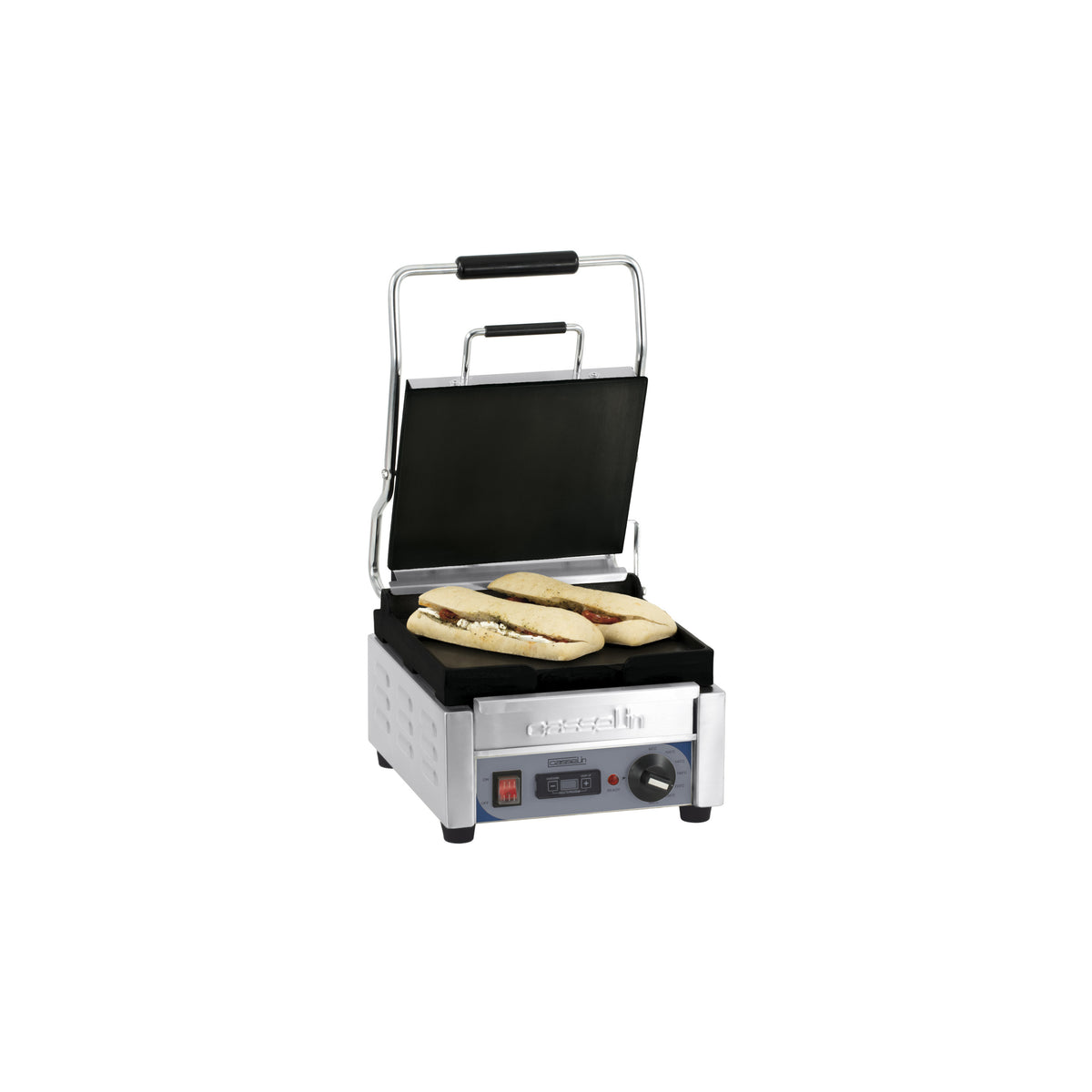 Petit grill panini professionnel Casselin CGPLLPPT plaques lisses avec minuteur