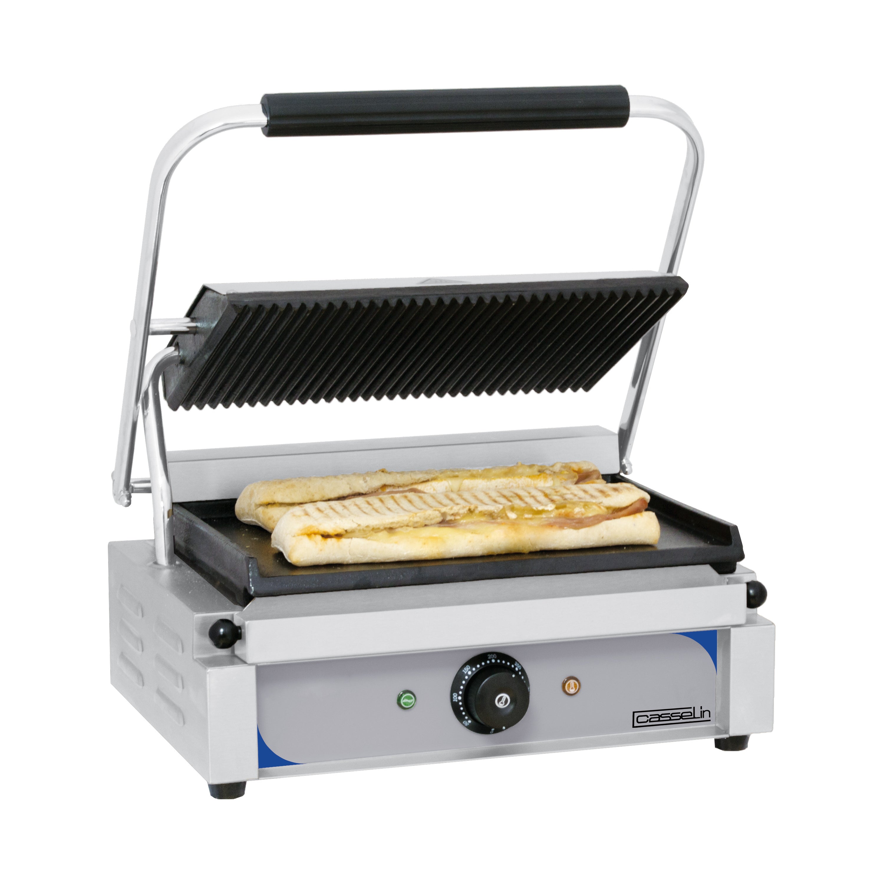 Surface de cuisson rainurée grill panini Casselin 335x230mm plaques en fonte