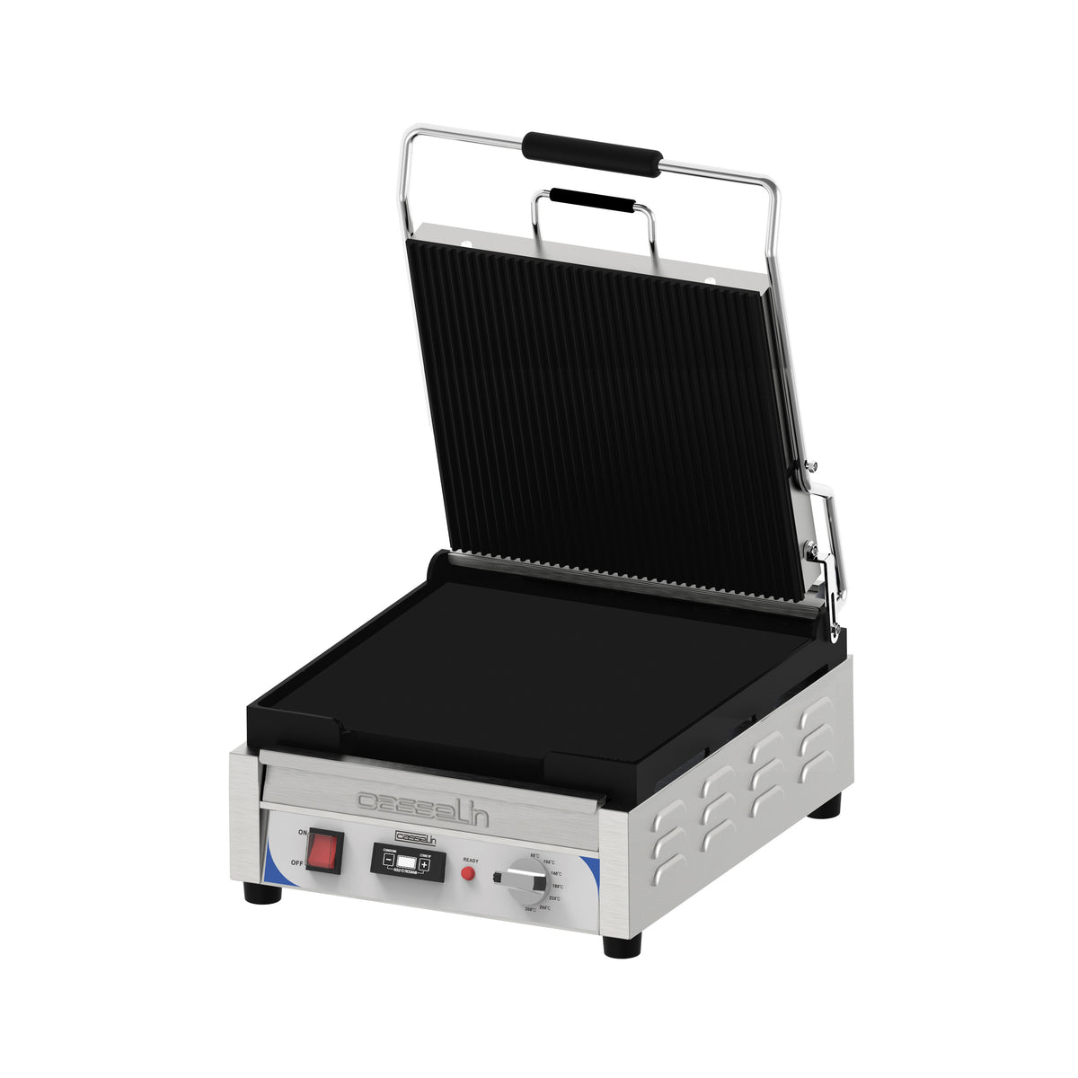 Grill panini XL professionnel Casselin CGPRLXLPT plaques fonte 360x360mm avec minuteur