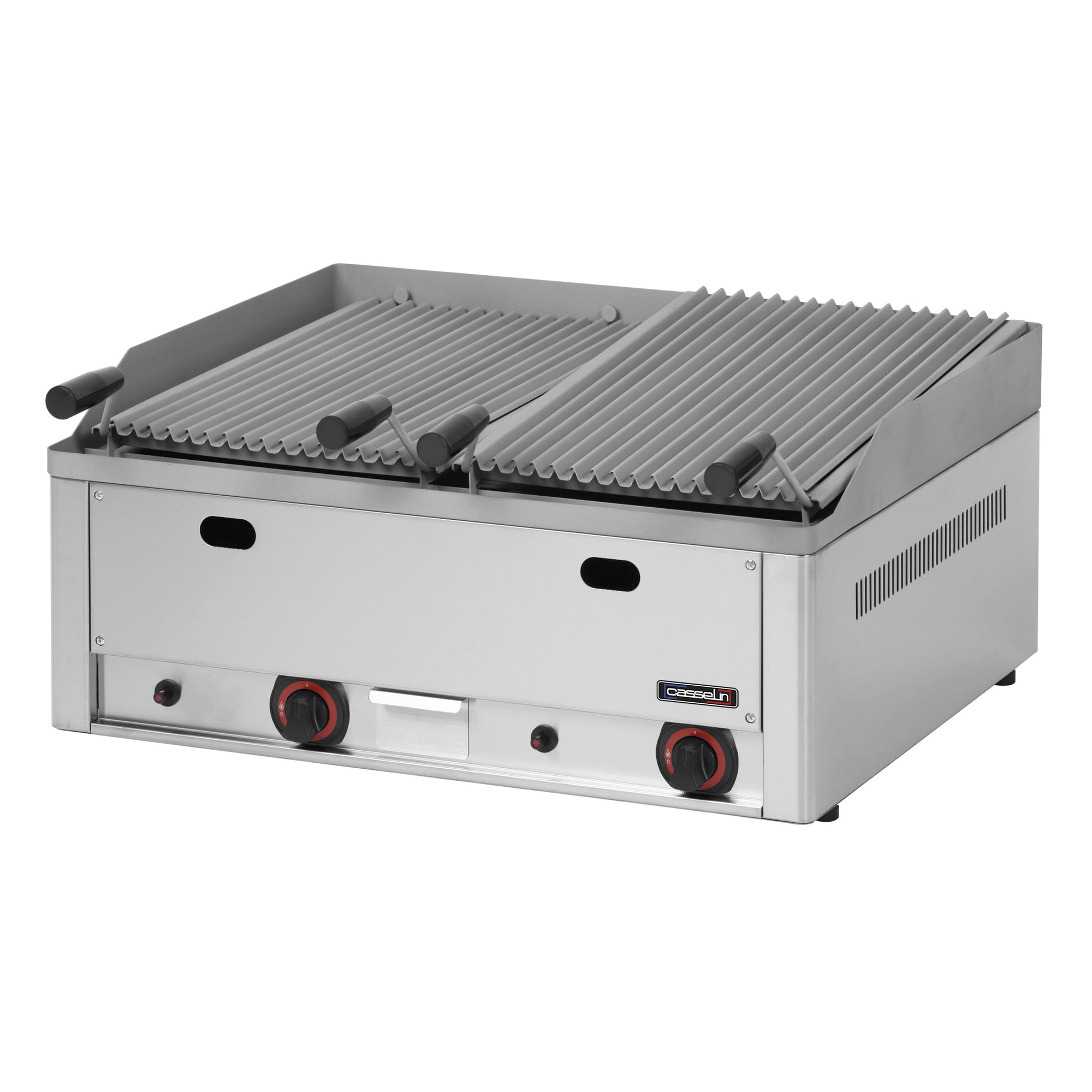 Grill pierre de lave double professionnel Casselin CGPLD en acier inoxydable