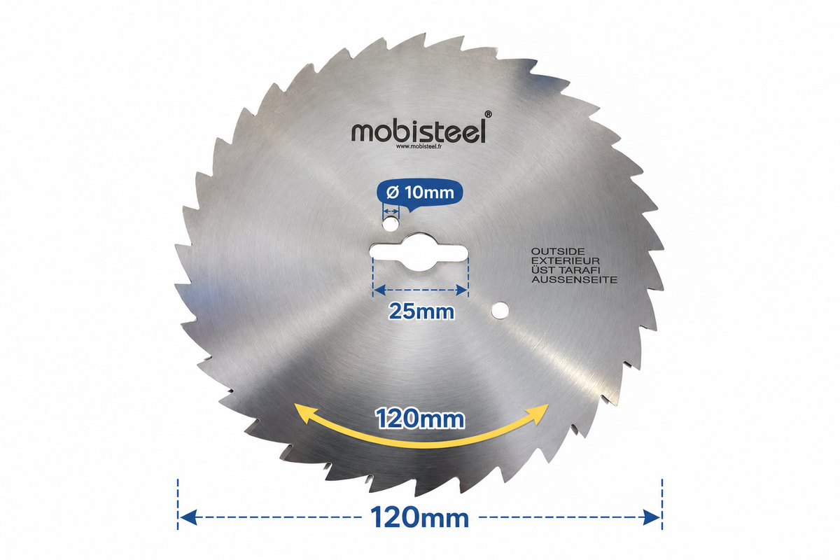 lames dentées 120mm tandir dbs mobisteel 