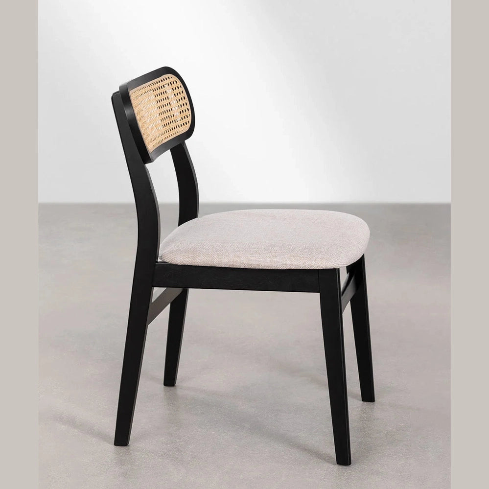 Chaise PROSOFA en bois et cannage rotin, idéale pour déco chaleureuse et authentique.