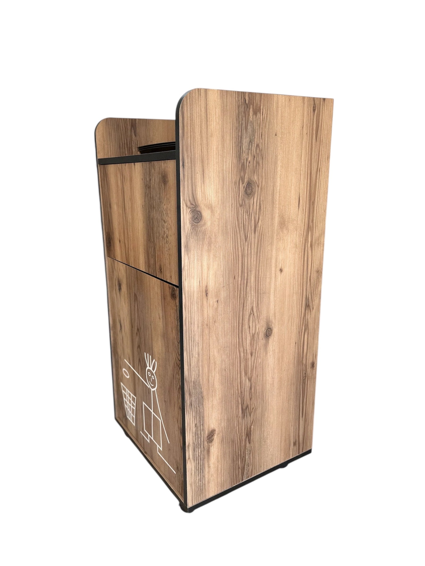 Meuble poubelle snack professionnel 70 L bois