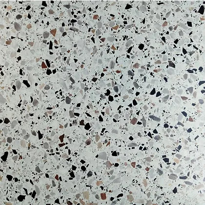 Détail du plateau compact terrazzo Prosofa : finition marbre noir avec veinage doré haute résolution