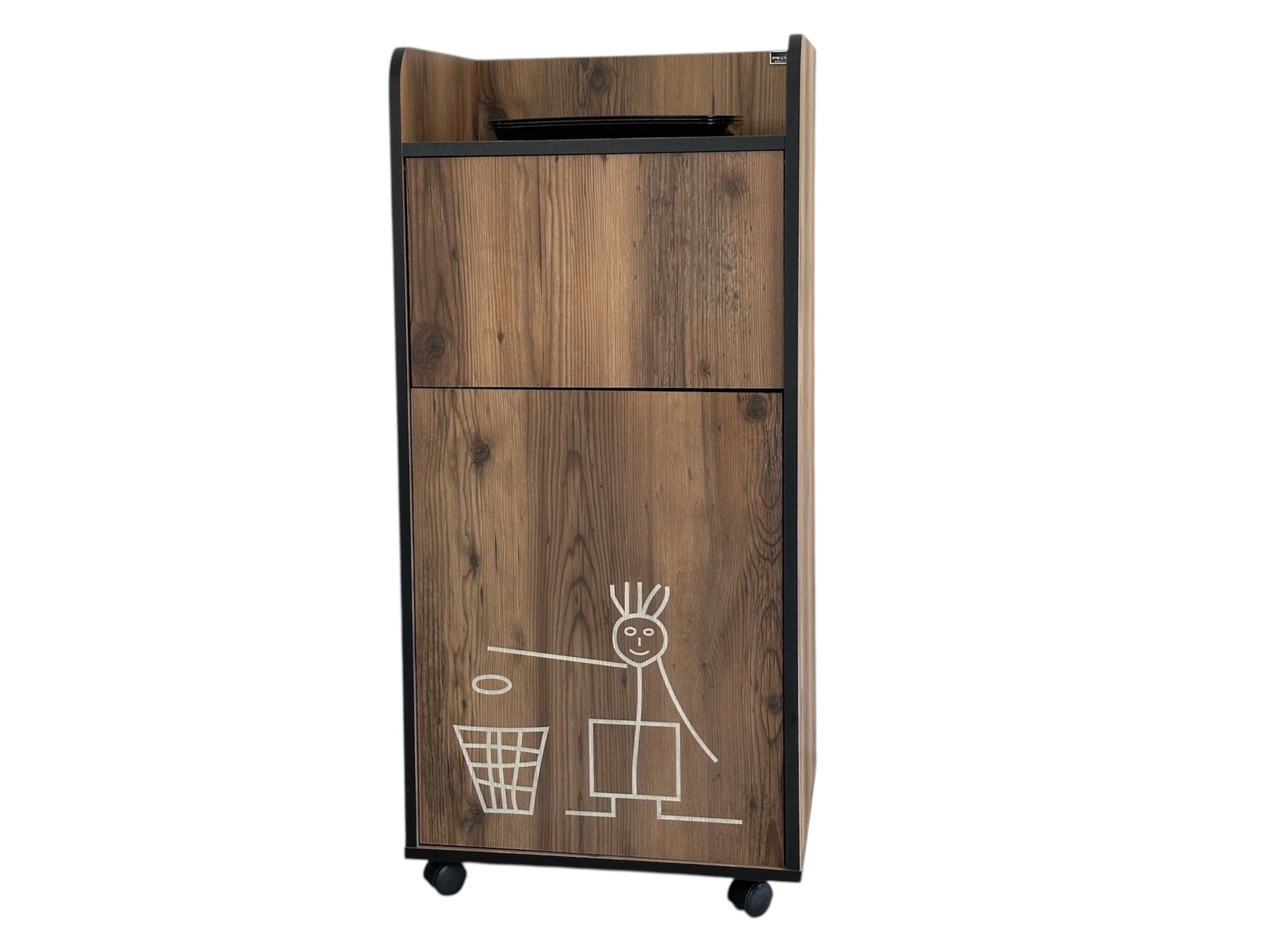 meuble poubelle pour restaurant avec bac pvc inclus 70 L vue de face 