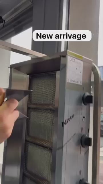 vidéo de la protection de flamme en inox pour machine à kebab