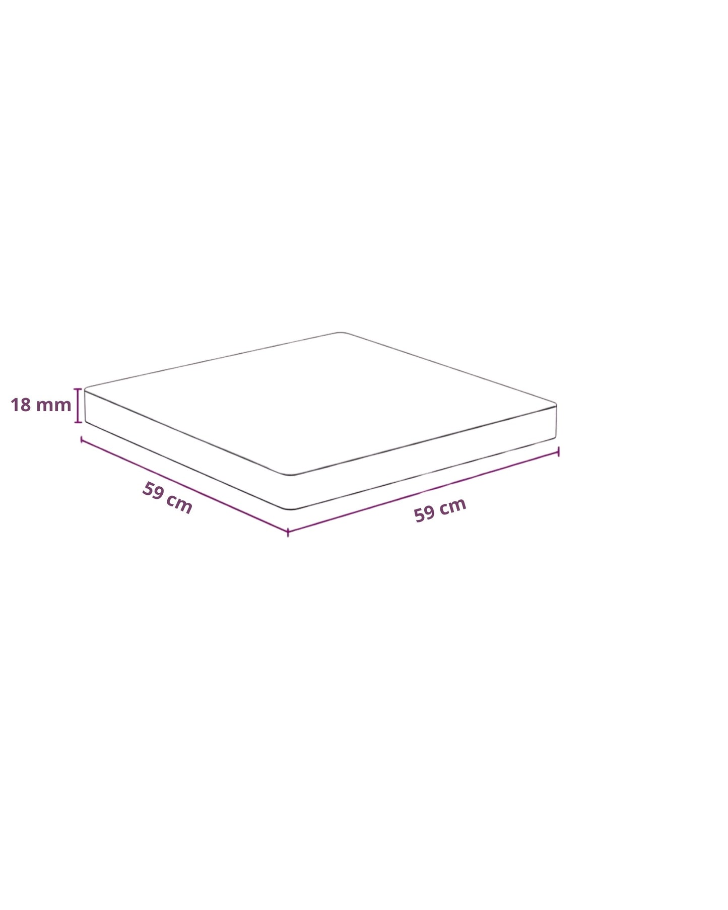 Table de restaurant carrée 59x59 cm BERMUDA dimensions