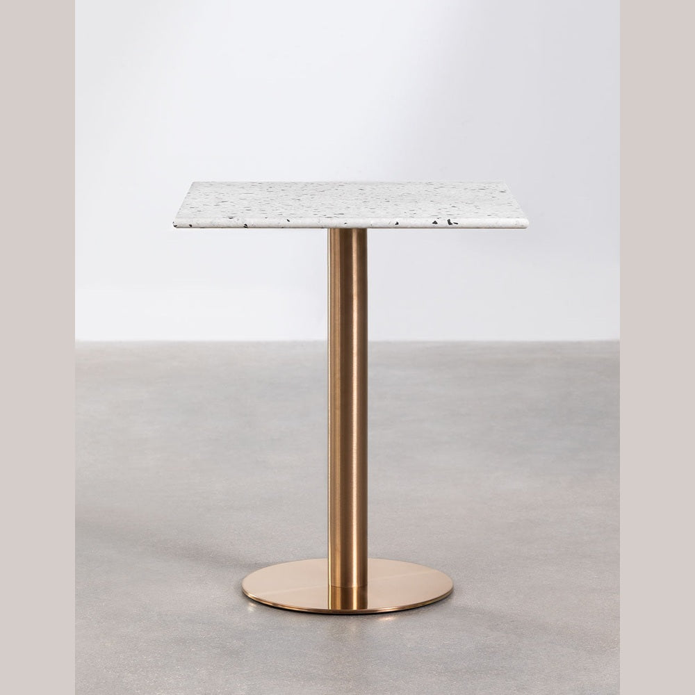 Table terrazzo professionnelle 60x60 – Mobilier restaurant vue de profil 