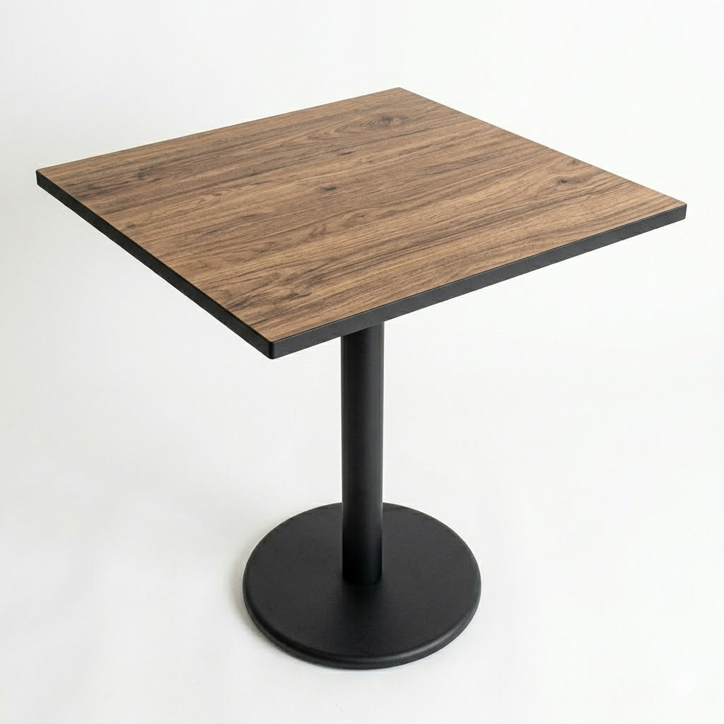 Table de restaurant carrée 59x59 cm Lidya vue avec pieds prix exceptionnel