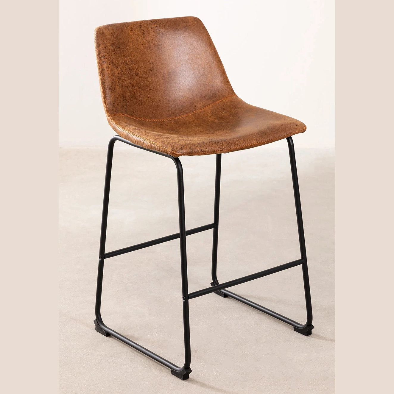 Tabouret haut rembourre odyle coloris marron 